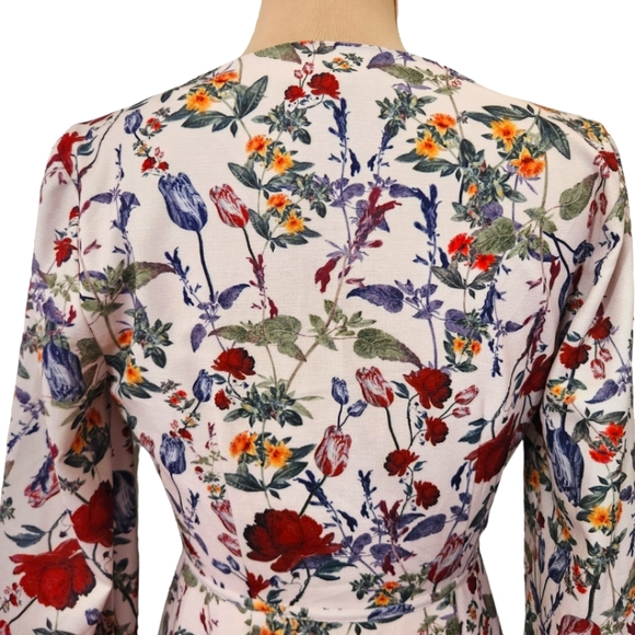 CHELSEA 28 Floral Print Wrap Midi Dress - Size 4 - Picture 9 of 12